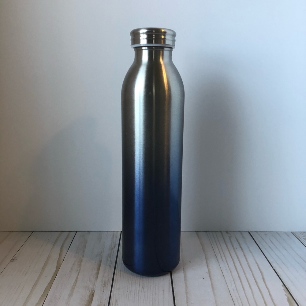 Stainless Steel Blue and Silver Water Bottle
